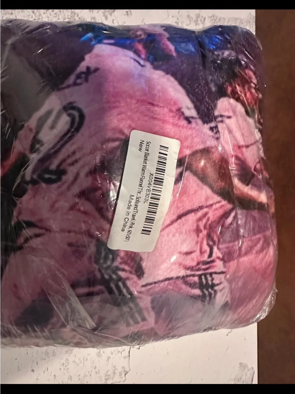 Plush Pink Soccer-Themed Throw Blanket Lionel Messi Inter Miami